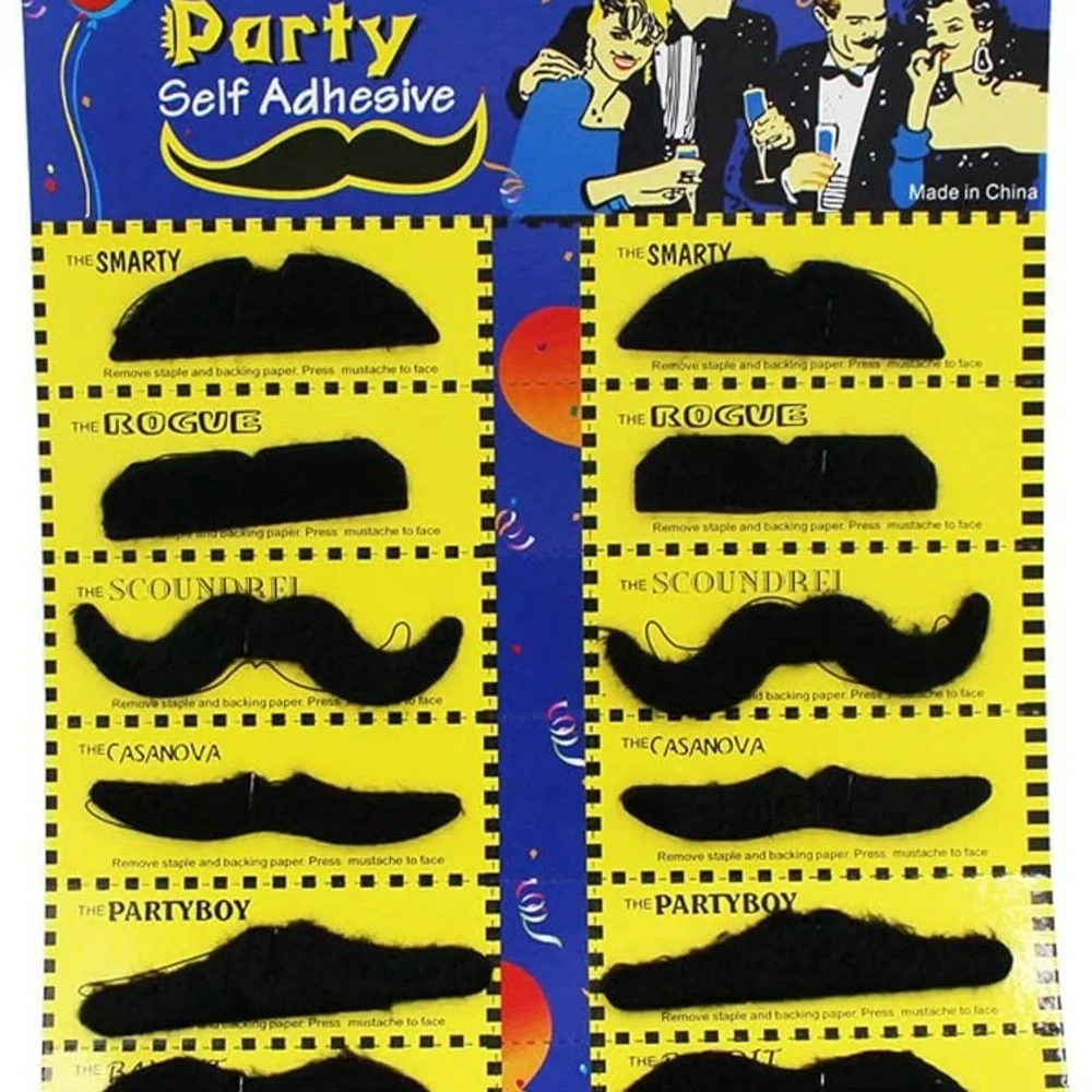 Mustache Party Self Adhesive Black Mustaches